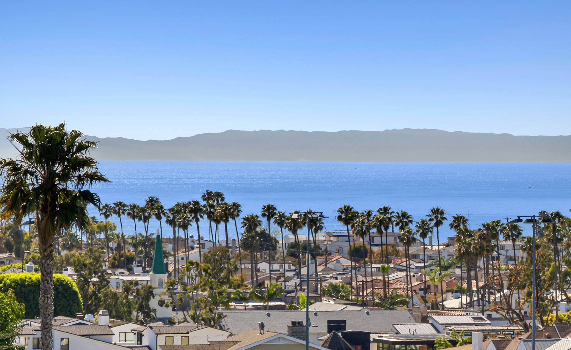 Ocean and Catalina Island view from 3001 Harbor View Drive Corona del Mar