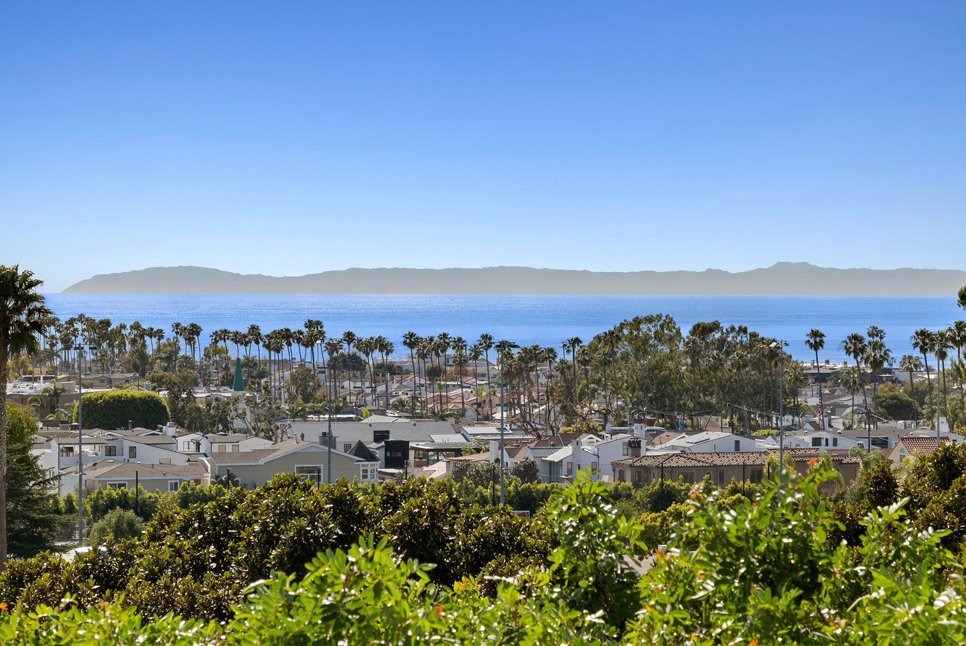 Panoramic coastline view including Newport Harbor